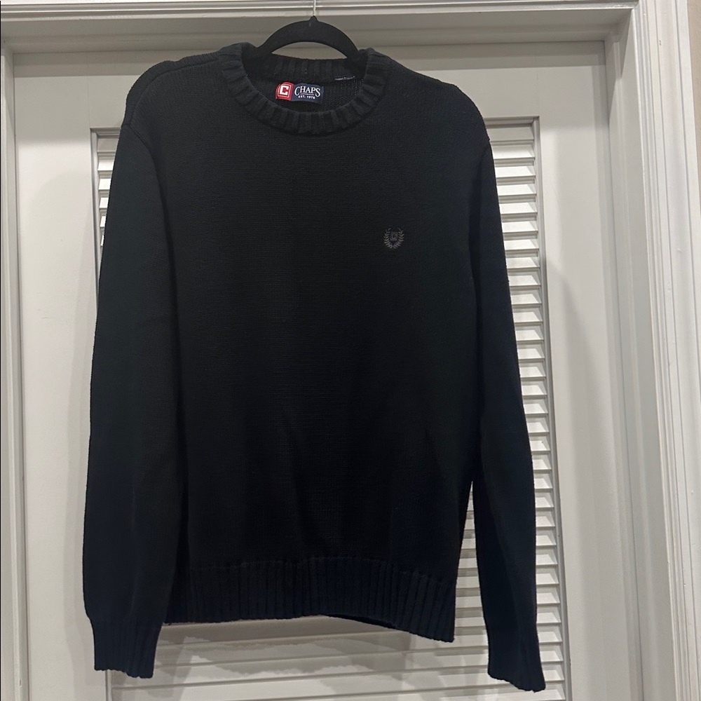 Chaps Crewneck Men's Knit Sweater Black